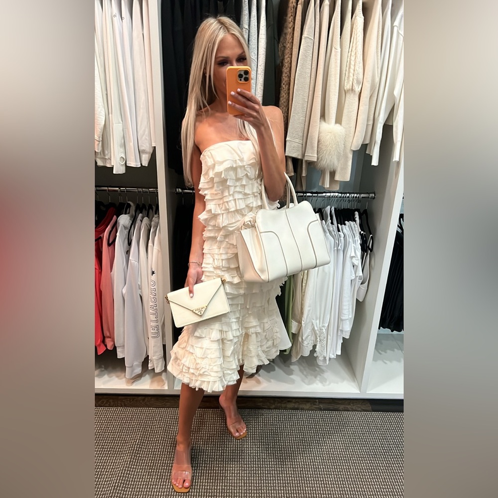 Elegant White Ruffle Dress